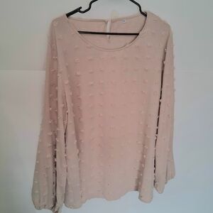+2🔵Nude Blush Textured Women's Blouse